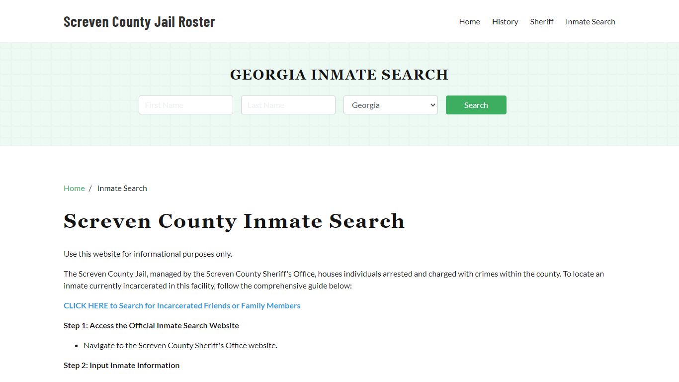 Screven County, GA Detainee Lookup