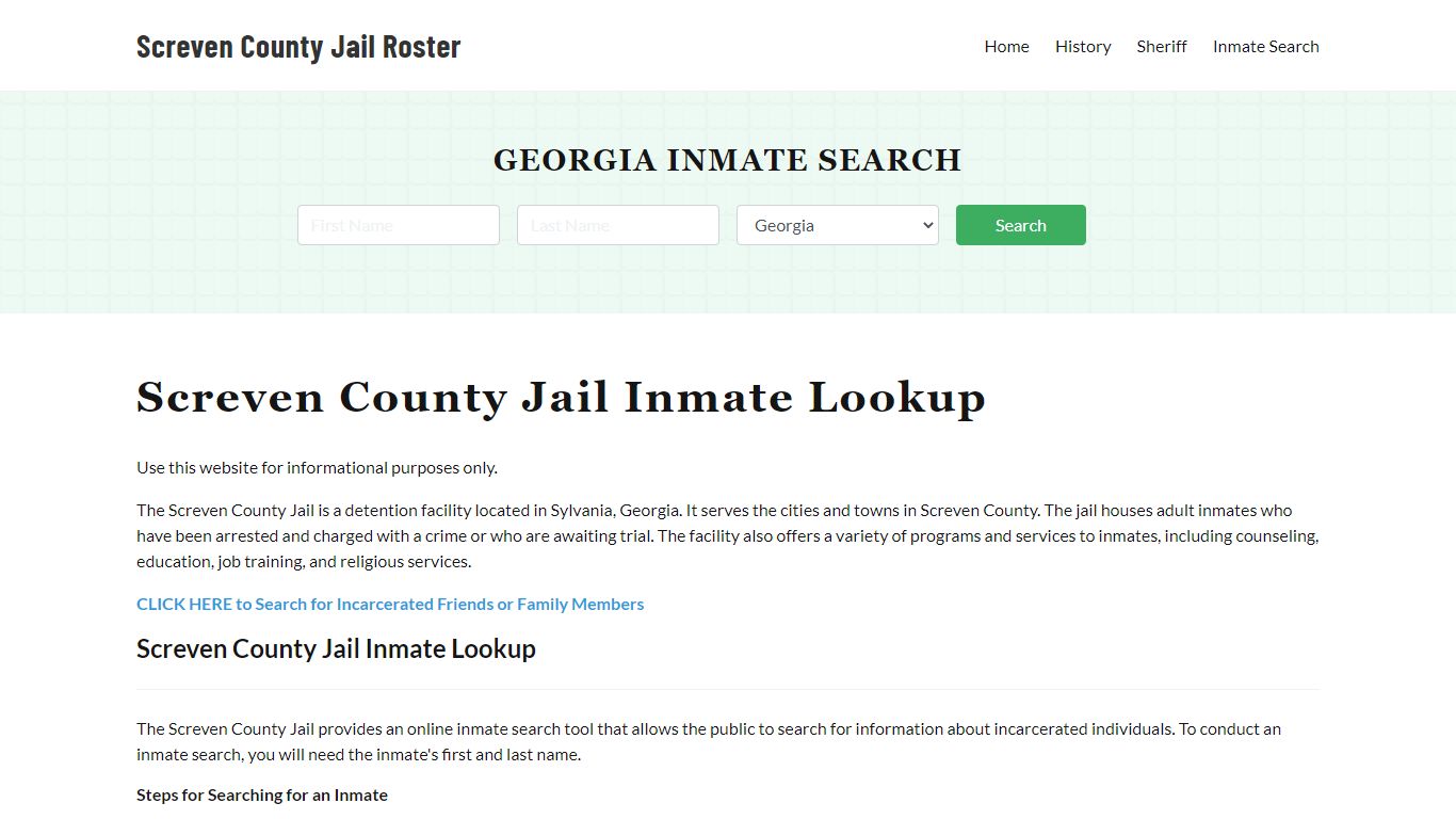 Screven County Jail Roster Lookup, GA, Inmate Search